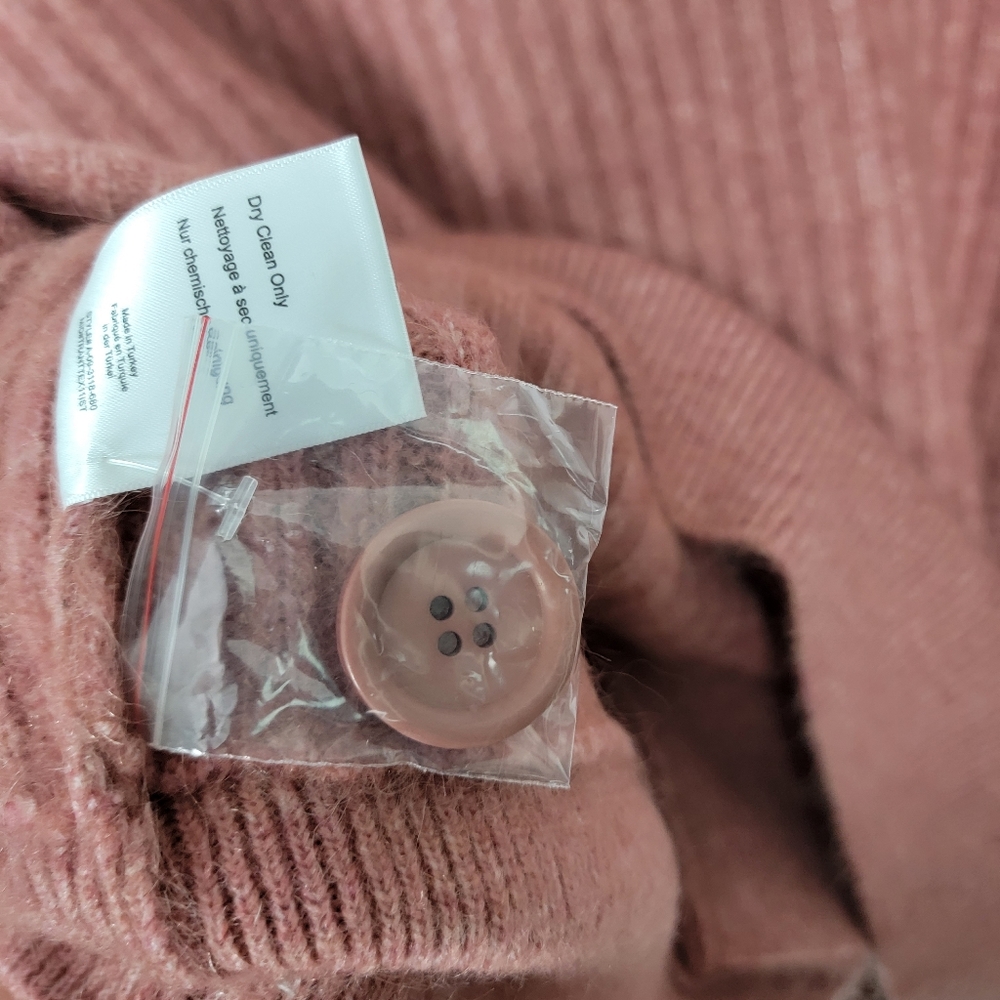 Anine Bing Maxwell Cardigan Mohair Rose Size Large New - Picture 8 of 11